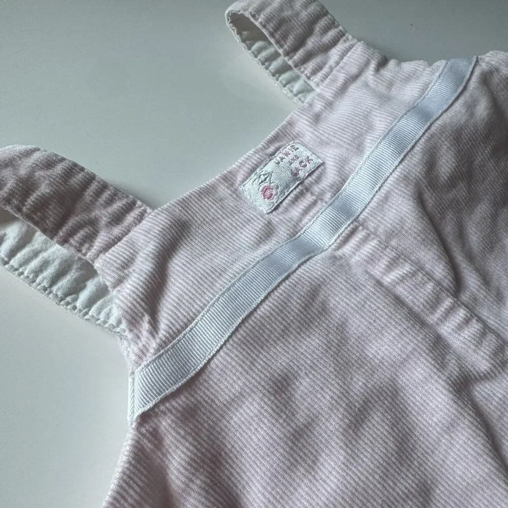 Janie and Jack Baby Girl Pink Corduroy Bubble Romper 0-3 Months White Bow